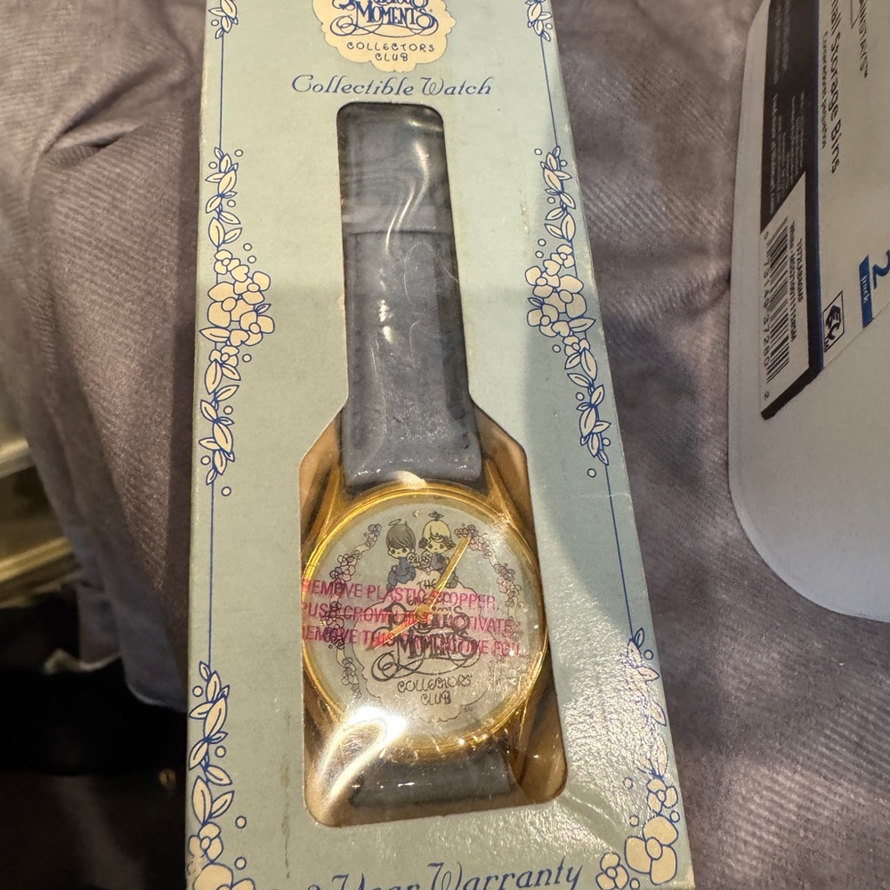 Precious Moments Collectible Ladies Watch - Gold Case with Light Blue‎ Strap NIB